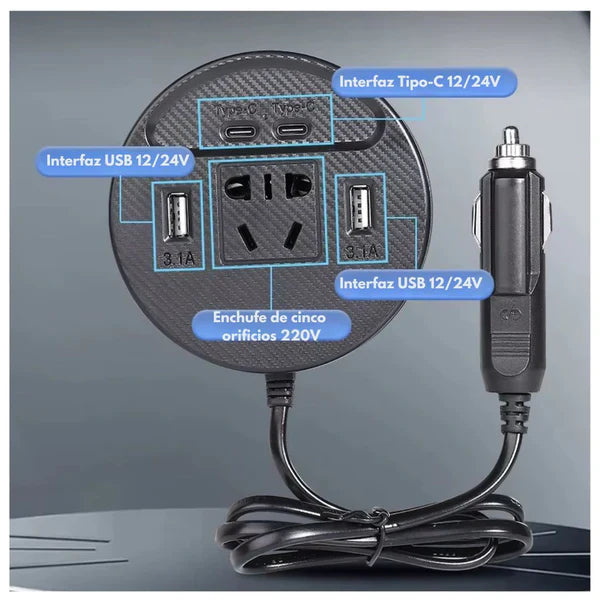 Inversor de Corriente 12V/24V a 220V — 150W (Potencia Real, Alta Eficiencia)