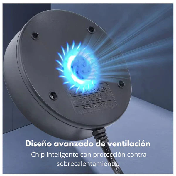 Inversor de Corriente 12V/24V a 220V — 150W (Potencia Real, Alta Eficiencia)