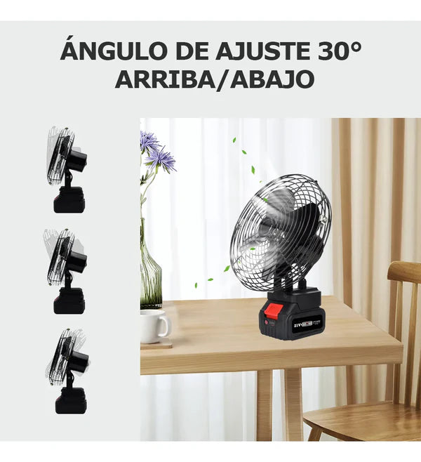 VENTILADOR RECARGABLE CON BATERÍA DOBLE
